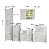 Vicco Set di mobili da bagno Bianco 5 parti