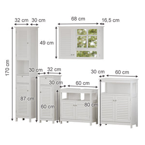 Vicco Set di mobili da bagno Bianco 5 parti