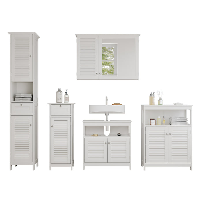 Vicco Set di mobili da bagno Bianco 5 parti