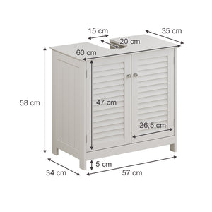 Vicco Mobile sottolavabo per bagno Bianco 60 x 58 cm con 2 porte