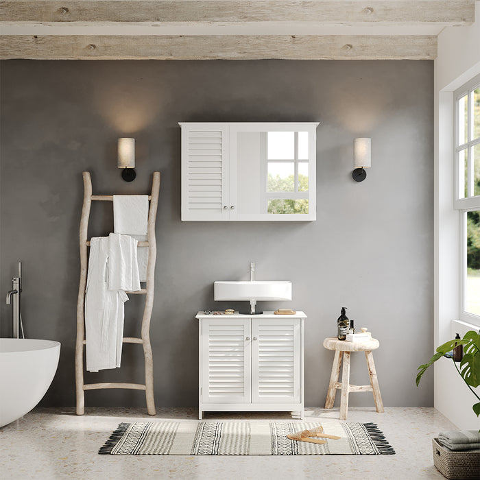 Vicco Mobile sottolavabo per bagno Bianco 60 x 58 cm con 2 porte