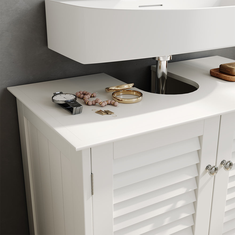 Vicco Mobile sottolavabo per bagno Bianco 60 x 58 cm con 2 porte