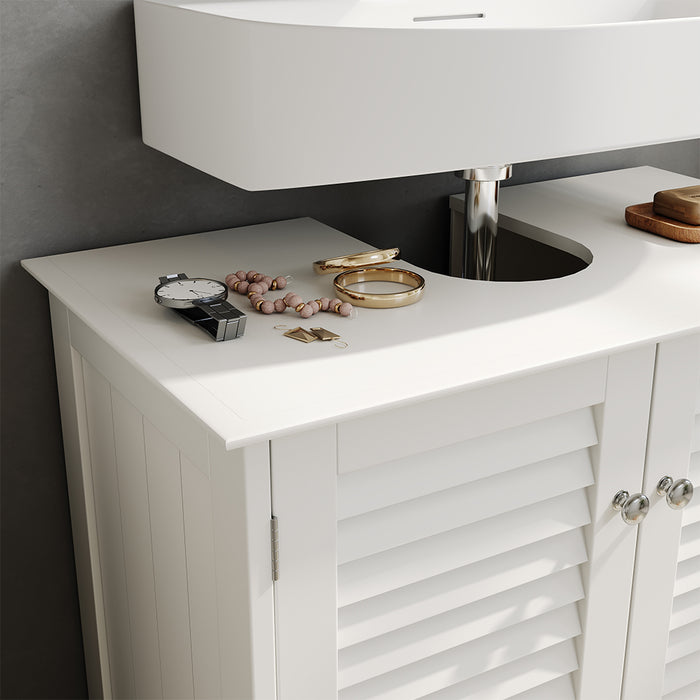 Vicco Mobile sottolavabo per bagno Bianco 60 x 58 cm con 2 porte