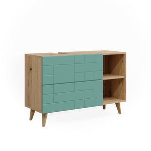 Vicco Mobile sottolavabo per bagno Verde menta 90 x 59 cm con 2 cassetti