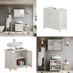Vicco Mobile sottolavabo per bagno Bianco 60 x 58 cm con 2 porte