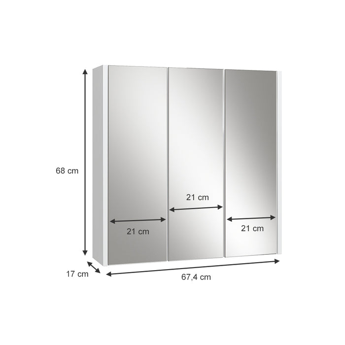 Vicco Specchio contenitore bagno Bianco 67.4 x 68 cm