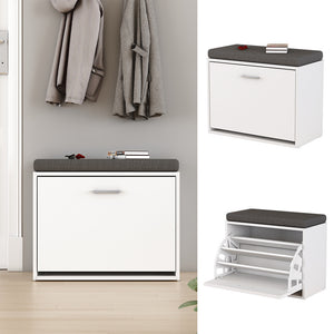 Vicco Panca scarpiera da ingresso Bianco 60 x 49.5 cm con ripiano