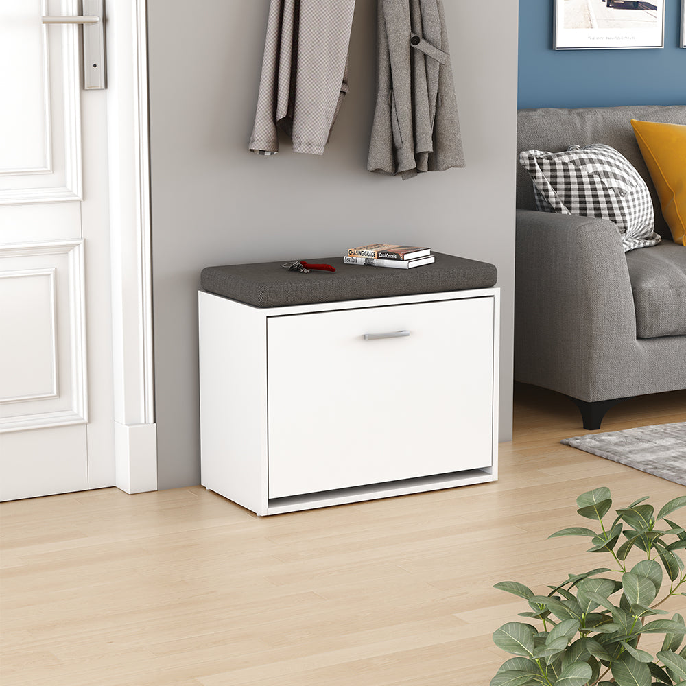 Vicco Panca scarpiera da ingresso Bianco 60 x 49.5 cm con ripiano