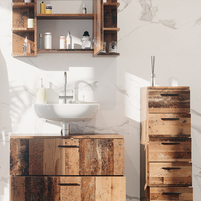 Vicco Set di mobili da bagno Rovere rustico 3 parti