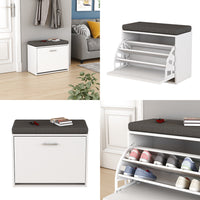 Vicco Panca scarpiera da ingresso Bianco 60 x 49.5 cm con ripiano