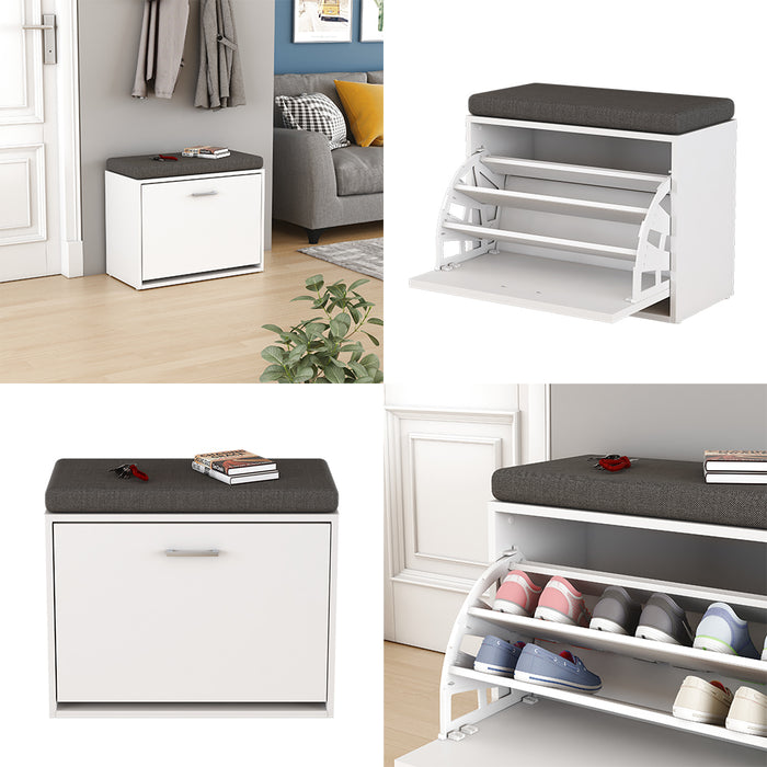 Vicco Panca scarpiera da ingresso Bianco 60 x 49.5 cm con ripiano