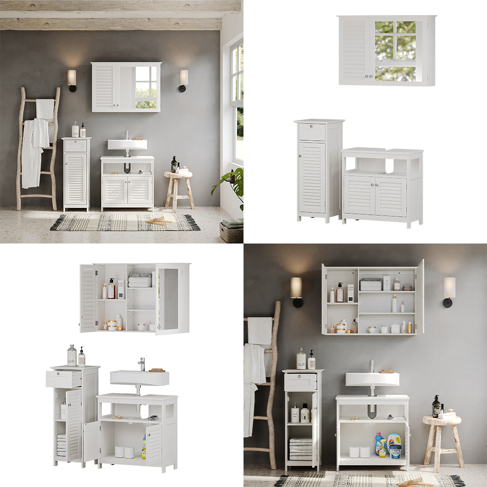 Vicco Set di mobili da bagno Bianco 3 parti, opzione 1