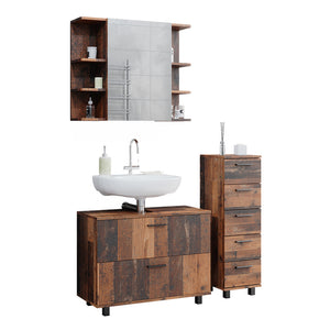 Vicco Set di mobili da bagno Rovere rustico 3 parti