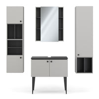 Vicco Set di mobili da bagno Grigio 4 parti