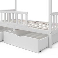 Vitalispa Letto montessori bambini Bianco 90x200 cm con 2 cassetti