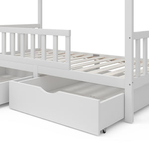 Vitalispa Letto montessori bambini Bianco 90x200 cm con 2 cassetti