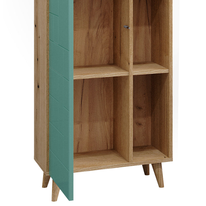 Vicco Armadio per il bagno Verde menta 56 x 193 cm con ante e vani a giorno