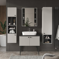 Vicco Set di mobili da bagno Grigio 4 parti