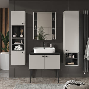 Vicco Set di mobili da bagno Grigio 4 parti