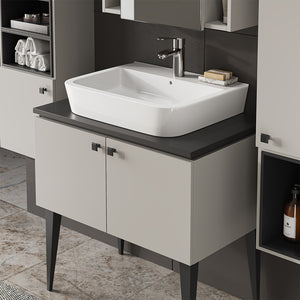 Vicco Set di mobili da bagno Grigio 4 parti