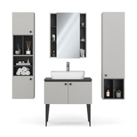 Vicco Set di mobili da bagno Grigio 4 parti