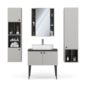 Vicco Set di mobili da bagno Grigio 4 parti