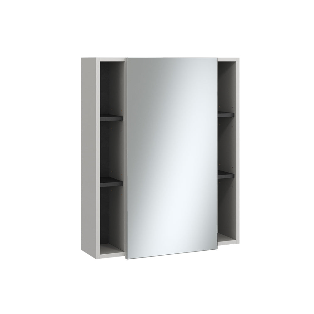 Vicco Specchio contenitore bagno Grigio 65 x 80 cm con anta e vani a giorno
