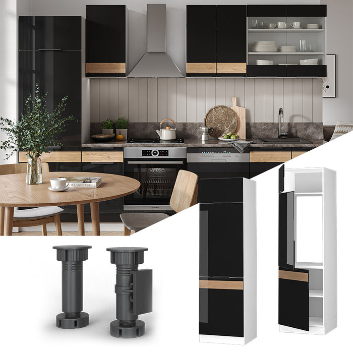 Vicco Mobile alto Rovere nero lucido 60 cm