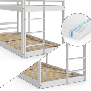 Vitalispa Letto a castello Bianco 90x200 cm con 2 materassi