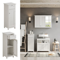 Vicco Mobiletto bagno Bianco 32 x 87 cm con anta e cassetto