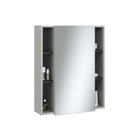 Vicco Specchio contenitore bagno Grigio 65 x 80 cm con anta e vani a giorno
