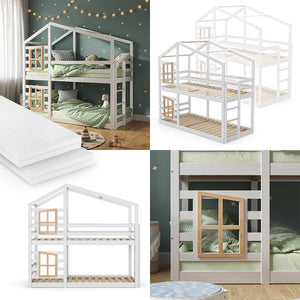 Vitalispa Letto a castello Bianco 90x200 cm con 2 materassi