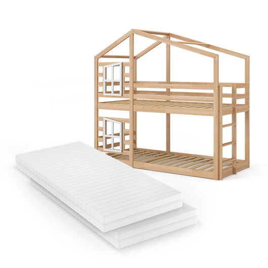 Vitalispa Letto a castello Marrone 90x200 cm con 2 materassi