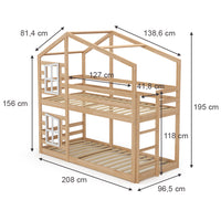 Vitalispa Letto a castello Marrone 90x200 cm con 2 materassi