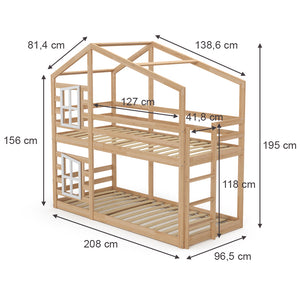 Vitalispa Letto a castello Marrone 90x200 cm con 2 materassi