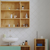 Vicco Specchio contenitore bagno Rovere 90 x 80.9 cm con anta e vani a giorno