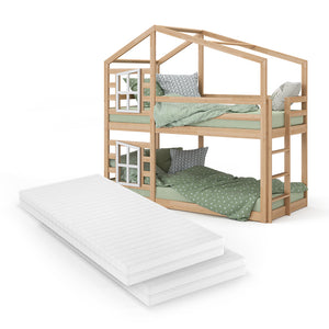 Vitalispa Letto a castello Marrone 90x200 cm con 2 materassi