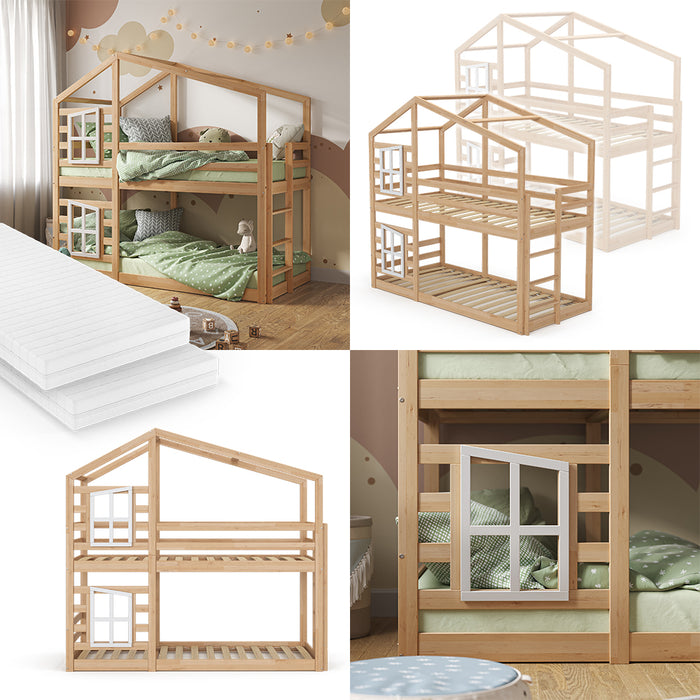 Vitalispa Letto a castello Marrone 90x200 cm con 2 materassi