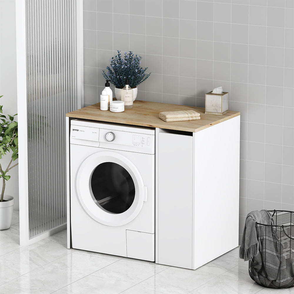 Vicco Mobile lavatrice Bianco 93.5 x 88.5 cm con 3 scomparti