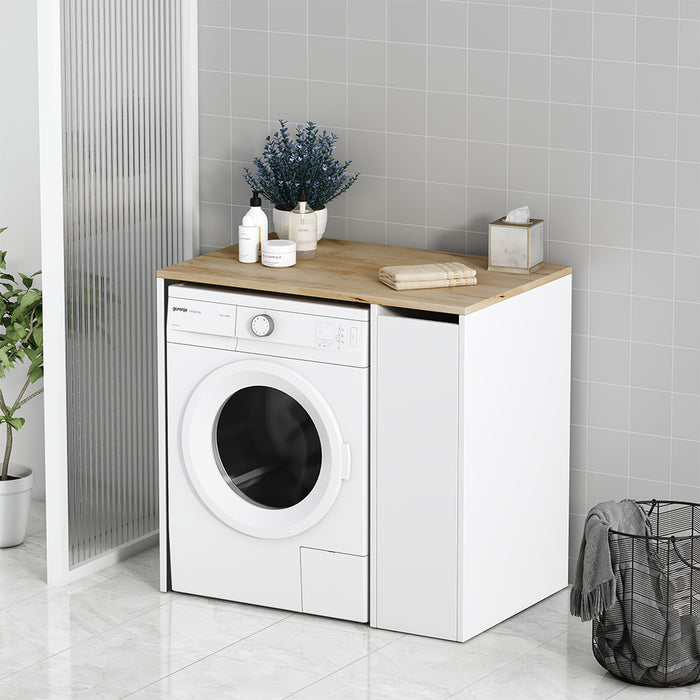 Vicco Mobile lavatrice Bianco 93.5 x 88.5 cm con 3 scomparti