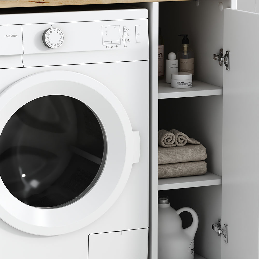 Vicco Mobile lavatrice Bianco 93.5 x 88.5 cm con 3 scomparti