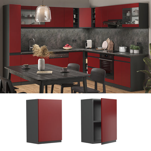 Vicco Pensile da cucina Rosso 40 cm Forma a J