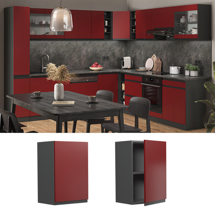 Vicco Pensile da cucina Rosso 40 cm Forma a J