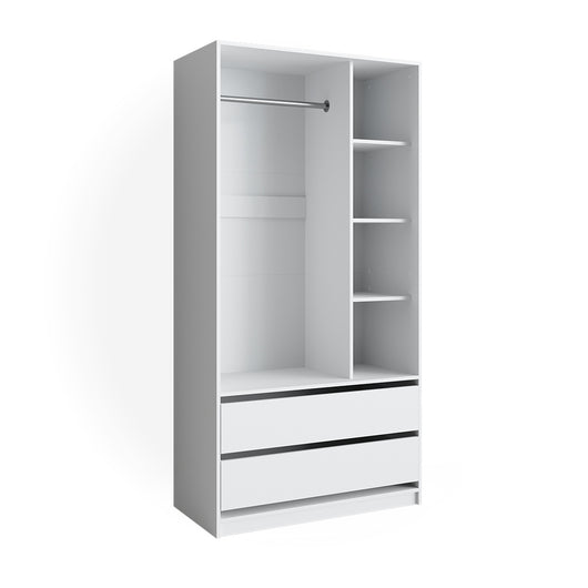 Vicco Armadio multifunzione Bianco 100 x 200 cm con 2 cassetti