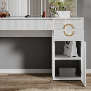 Vicco Tavolo da toeletta Bianco 115 cm con specchio