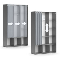 Vicco Guardaroba per bambini Grigio 38 x 178.1 cm con appendiabiti a tenda