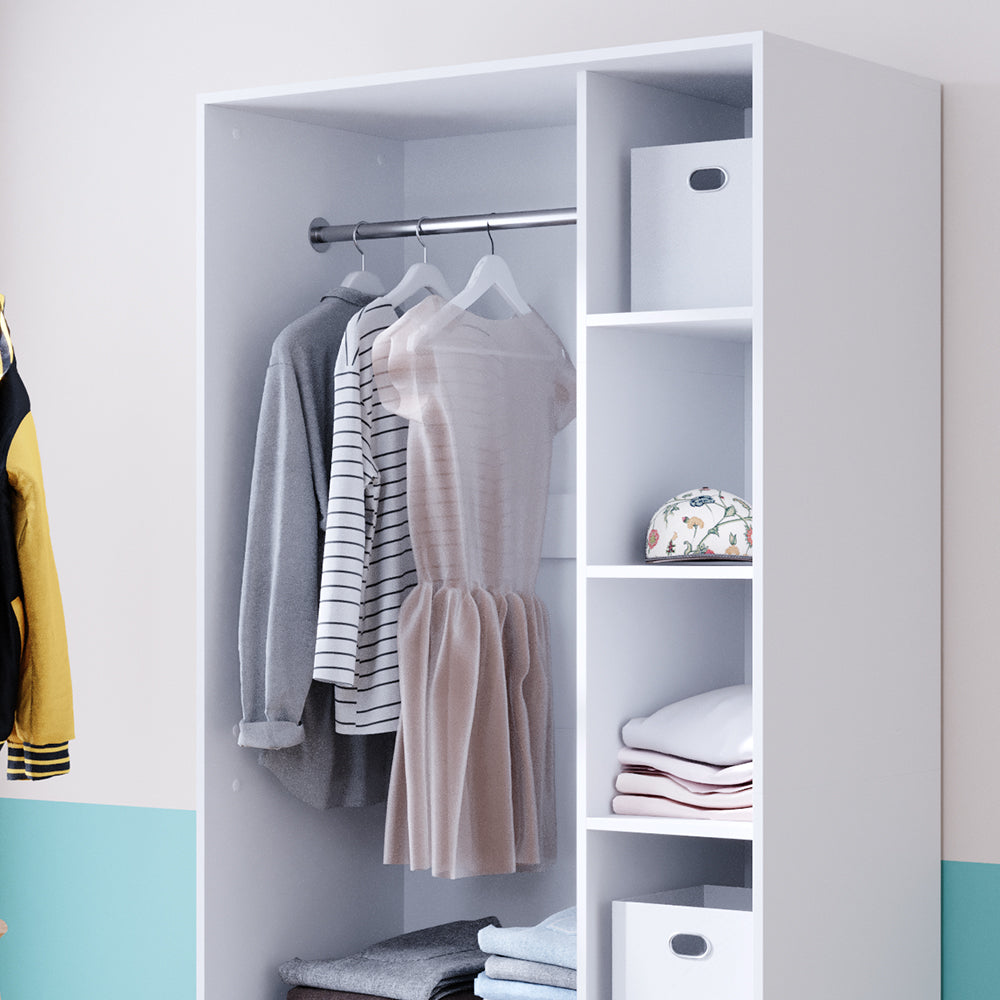 Vicco Armadio multifunzione Bianco 100 x 200 cm con 2 cassetti