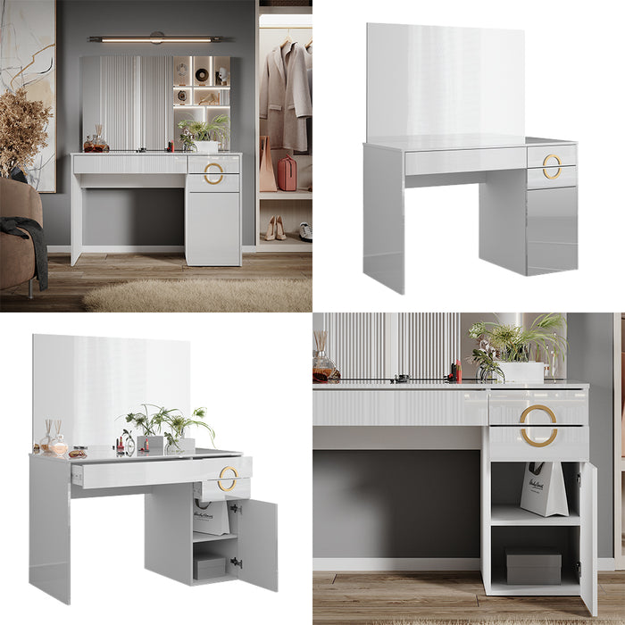 Vicco Tavolo da toeletta Bianco 115 cm con specchio