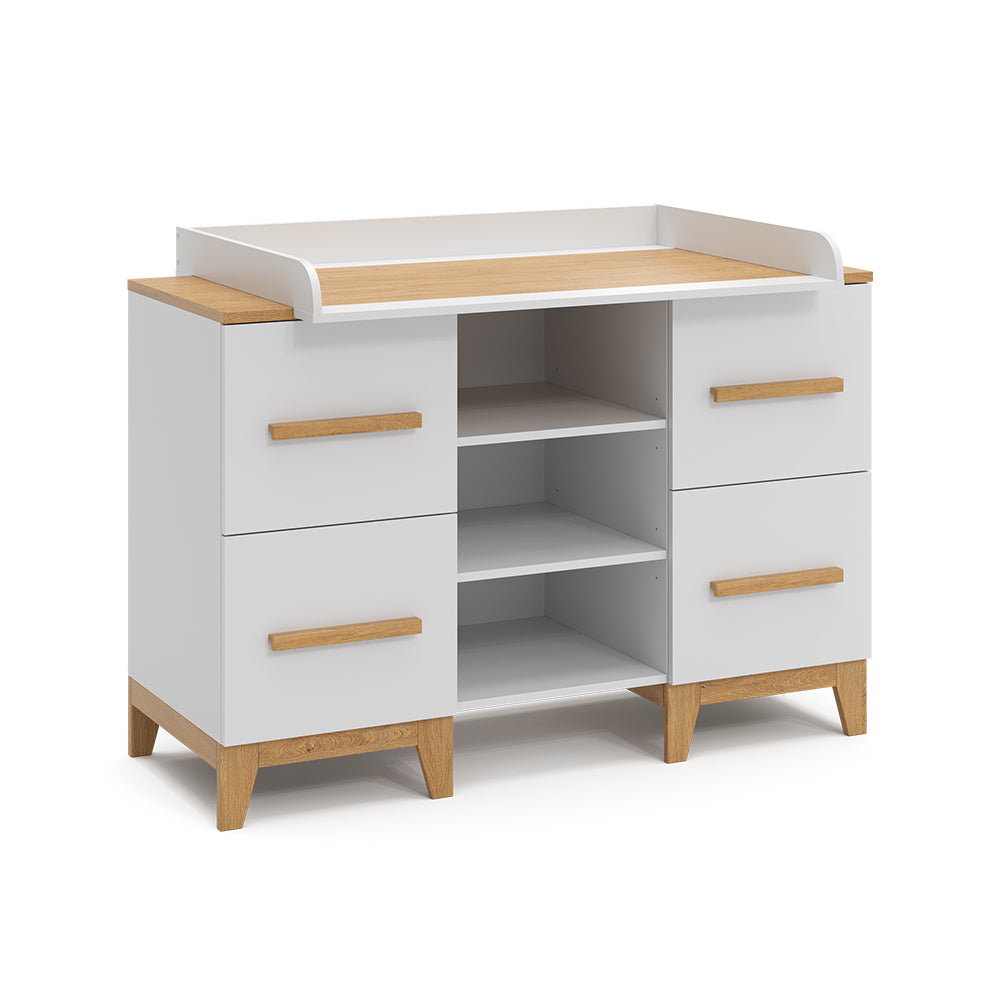 Vitalispa Fasciatoio Bianco 133 x 98 cm XL con 4 cassetti