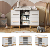 Vitalispa Fasciatoio Bianco 133 x 98 cm XL con 4 cassetti